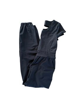 Abercrombie & Fitch Black Short-Sleeve Jumpsuit Romper